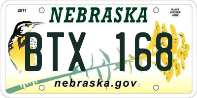 NE license plate BTX168