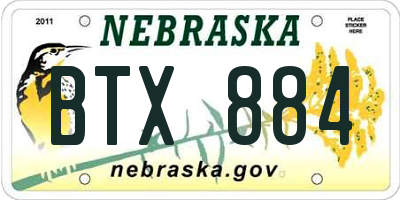 NE license plate BTX884