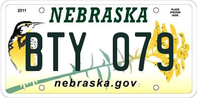 NE license plate BTY079