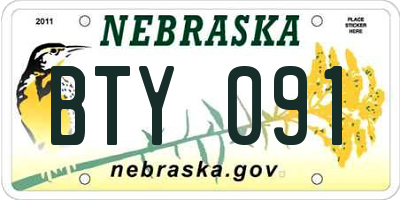 NE license plate BTY091
