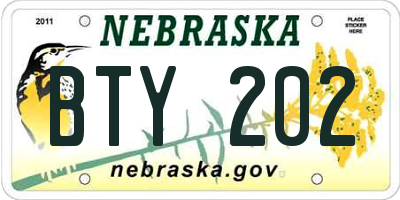NE license plate BTY202