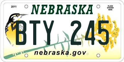 NE license plate BTY245