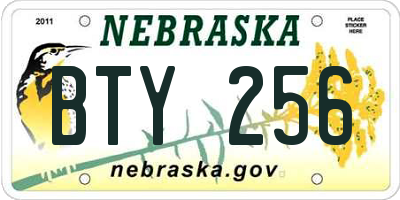 NE license plate BTY256