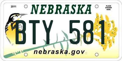 NE license plate BTY581