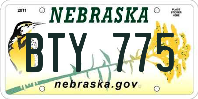 NE license plate BTY775