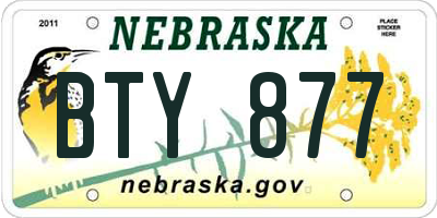 NE license plate BTY877