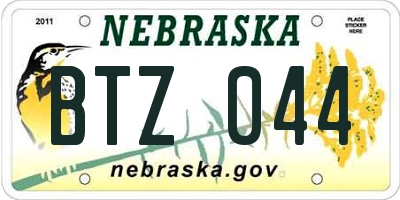NE license plate BTZ044