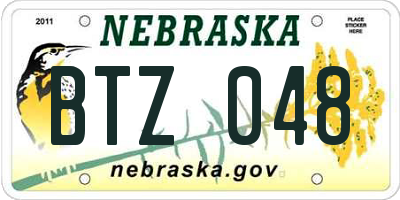 NE license plate BTZ048