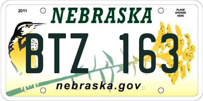 NE license plate BTZ163