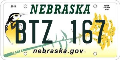 NE license plate BTZ167