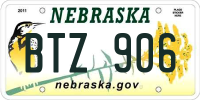 NE license plate BTZ906