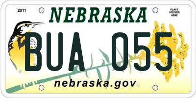 NE license plate BUA055