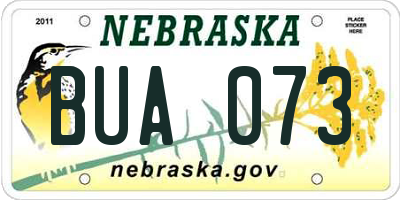 NE license plate BUA073