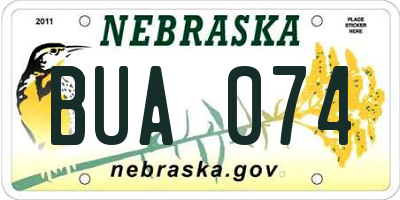 NE license plate BUA074