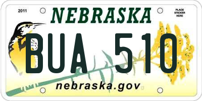 NE license plate BUA510