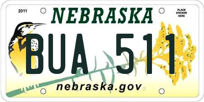 NE license plate BUA511