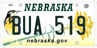 NE license plate BUA519