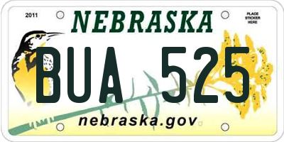 NE license plate BUA525