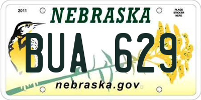 NE license plate BUA629