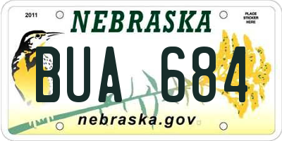 NE license plate BUA684