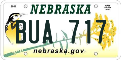 NE license plate BUA717