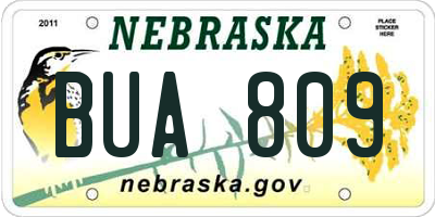 NE license plate BUA809
