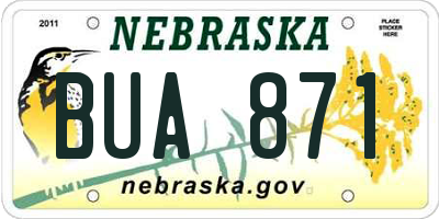 NE license plate BUA871