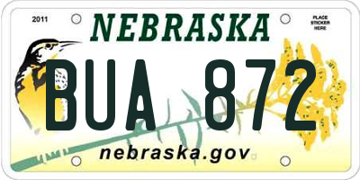 NE license plate BUA872