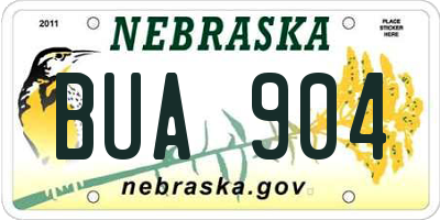 NE license plate BUA904
