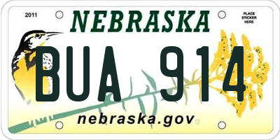 NE license plate BUA914