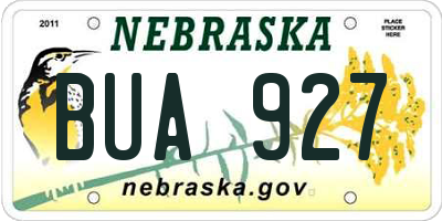 NE license plate BUA927