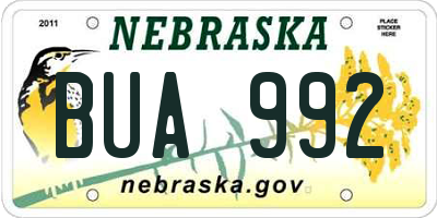 NE license plate BUA992