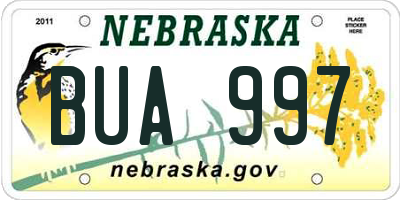 NE license plate BUA997