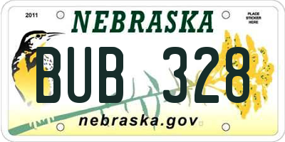 NE license plate BUB328