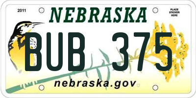 NE license plate BUB375