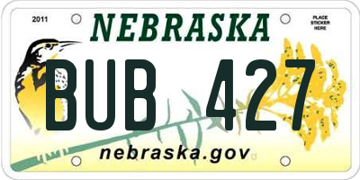 NE license plate BUB427