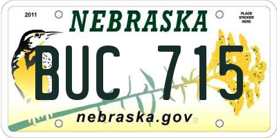 NE license plate BUC715