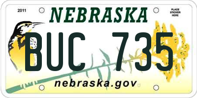NE license plate BUC735