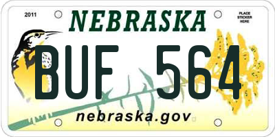 NE license plate BUF564
