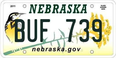 NE license plate BUF739