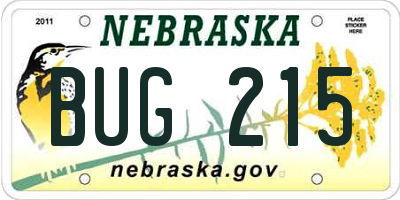 NE license plate BUG215