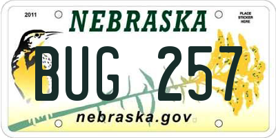 NE license plate BUG257