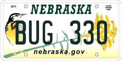 NE license plate BUG330