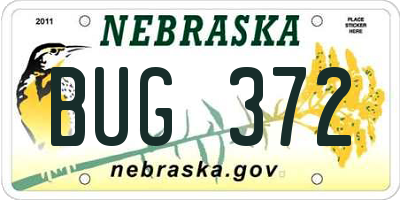 NE license plate BUG372