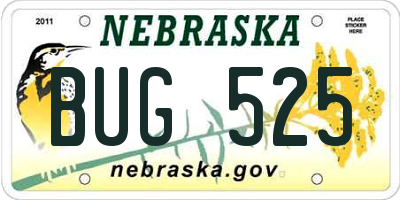 NE license plate BUG525