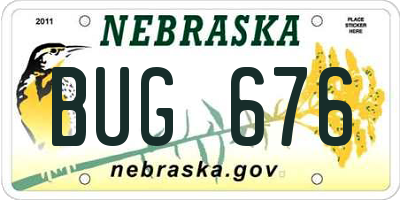 NE license plate BUG676