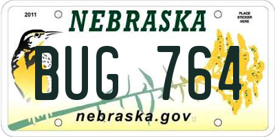 NE license plate BUG764