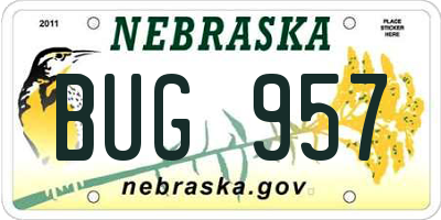 NE license plate BUG957