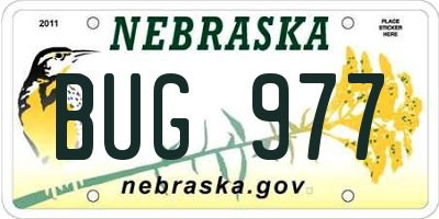 NE license plate BUG977