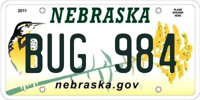 NE license plate BUG984